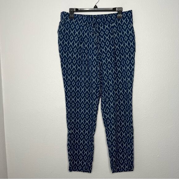 Banana Republic Blue Cream Batik Beach Coverup Drawstring Pants Women's size M - Picture 1 of 4